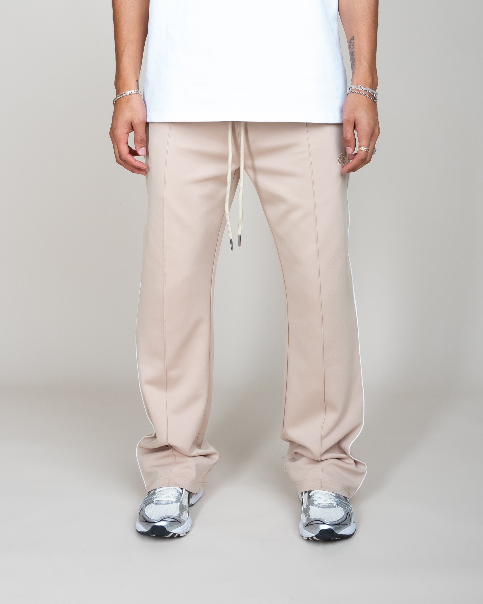 PERFECT PIPING TRACK PANTS - KHAKI