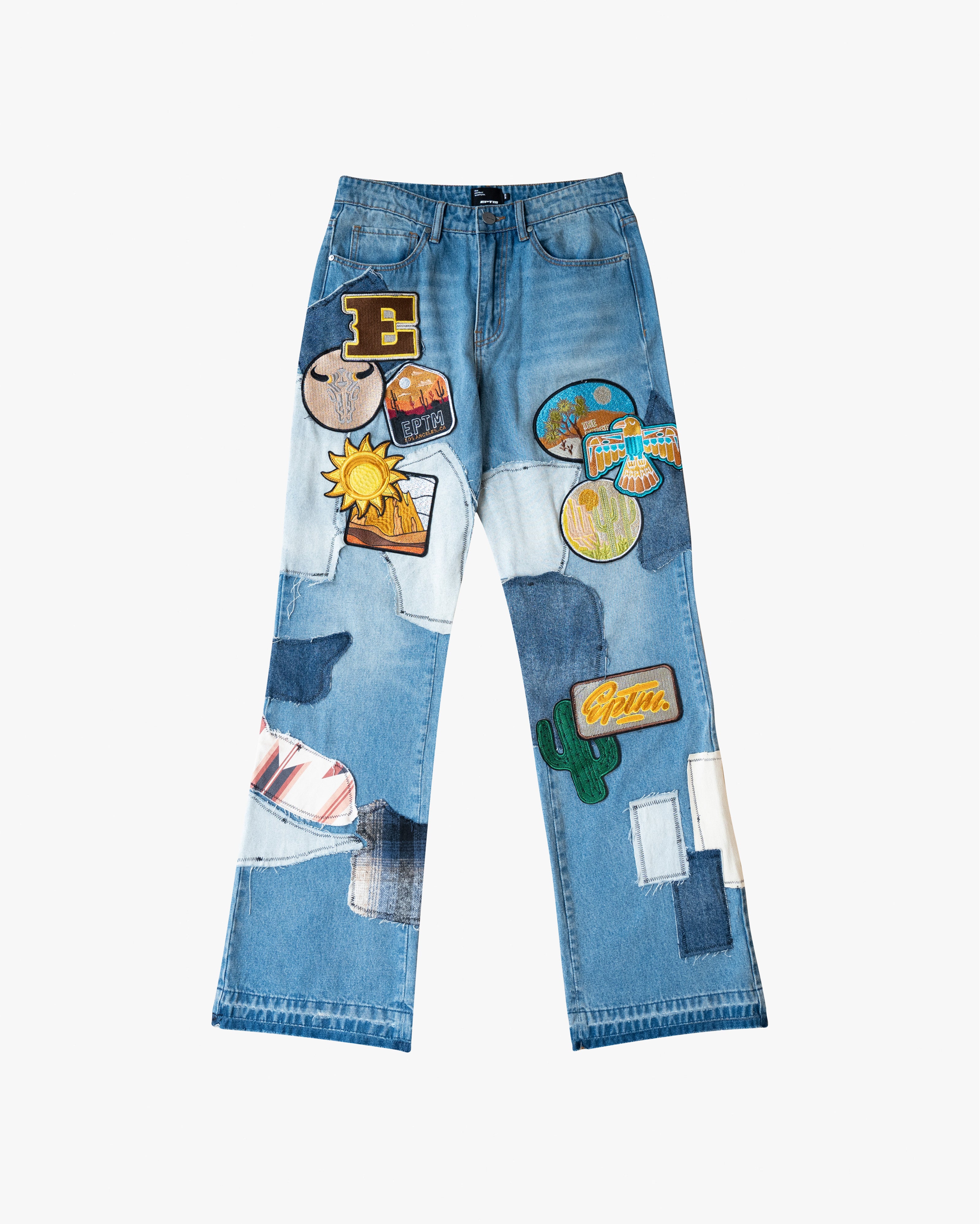 EPTM PATCHWORK JEANS - BLUE