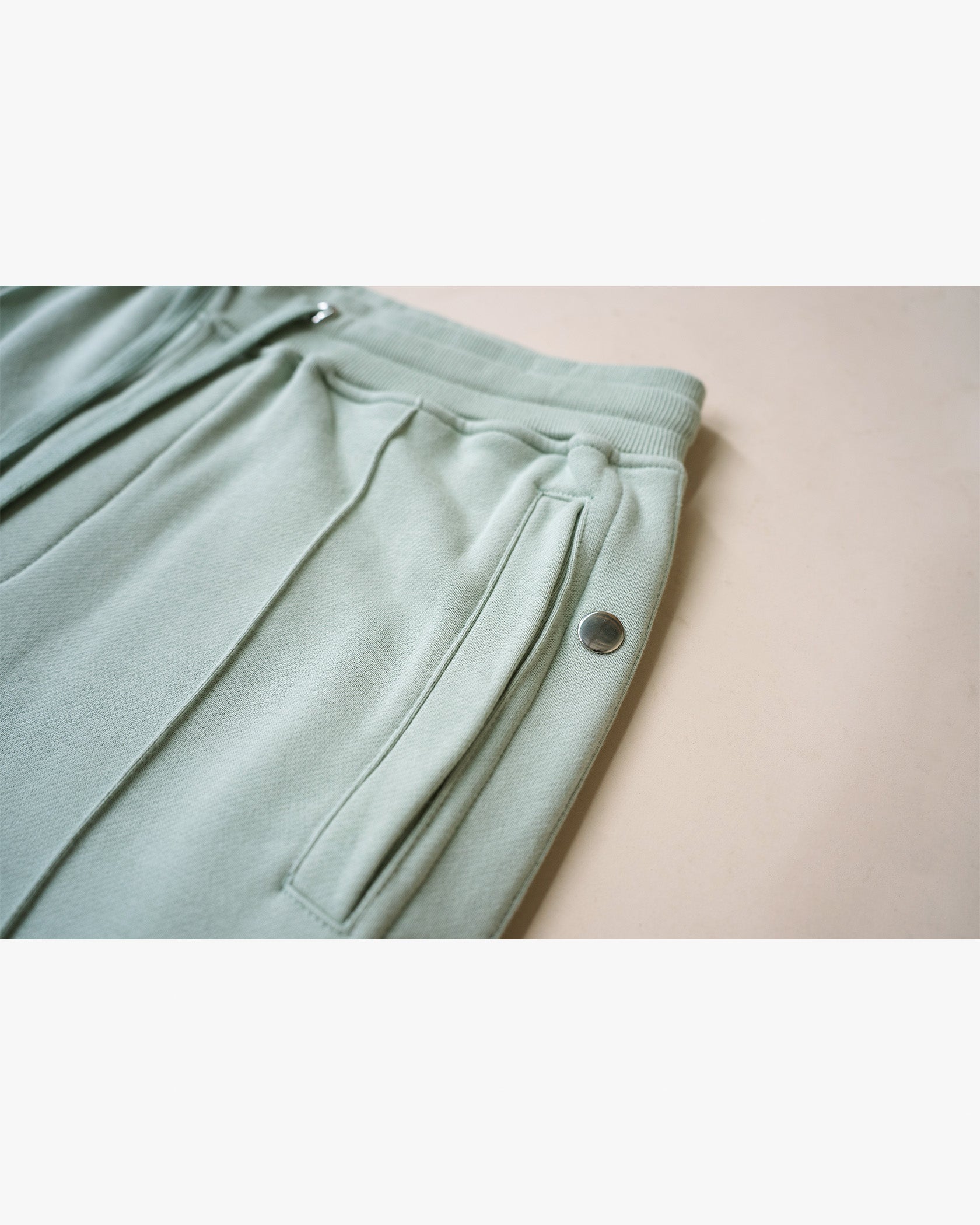 EPTM FRENCH TERRY SNAP FLARED PANTS - SAGE