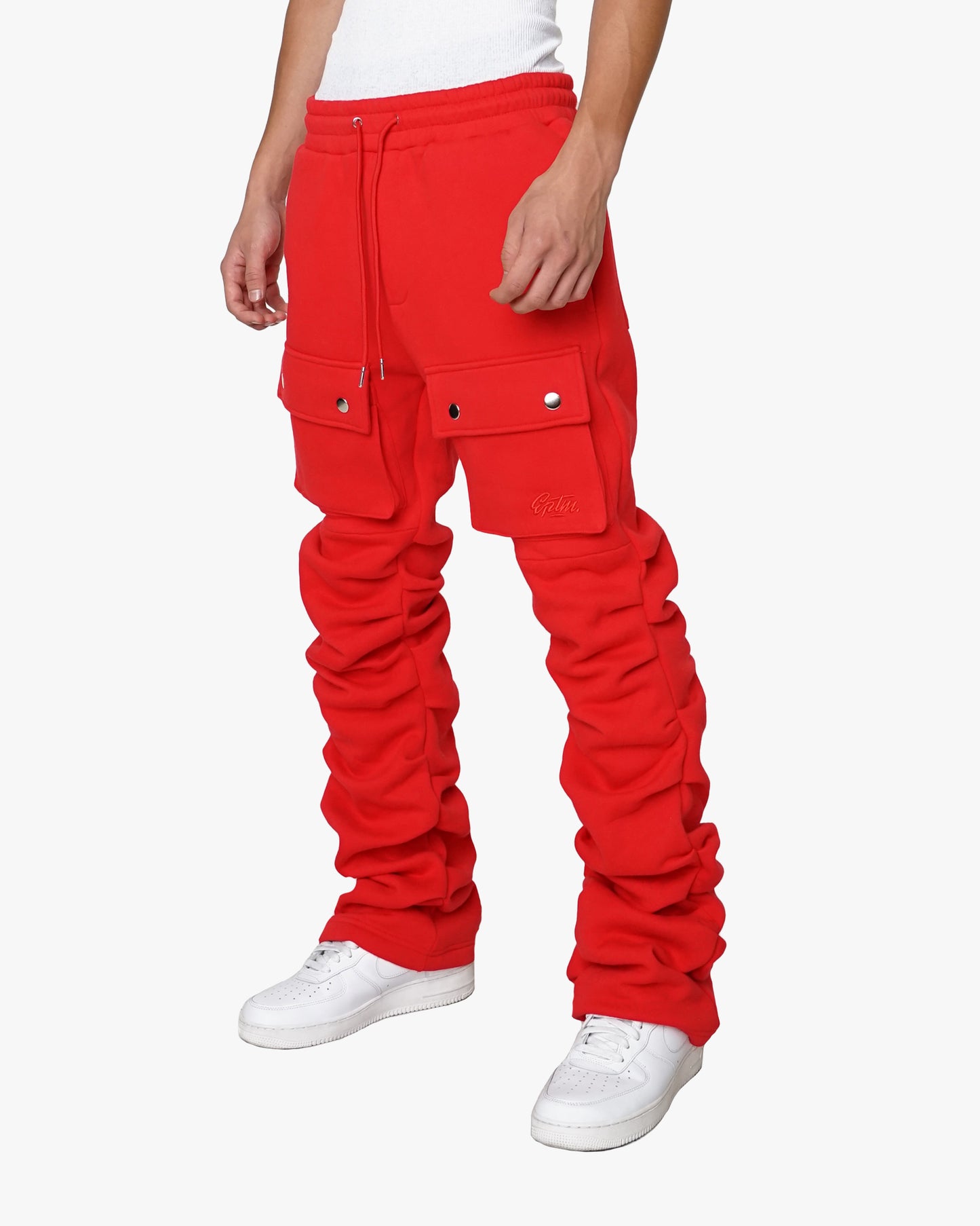 EPTM STACKED CARGO SWEATPANTS-RED