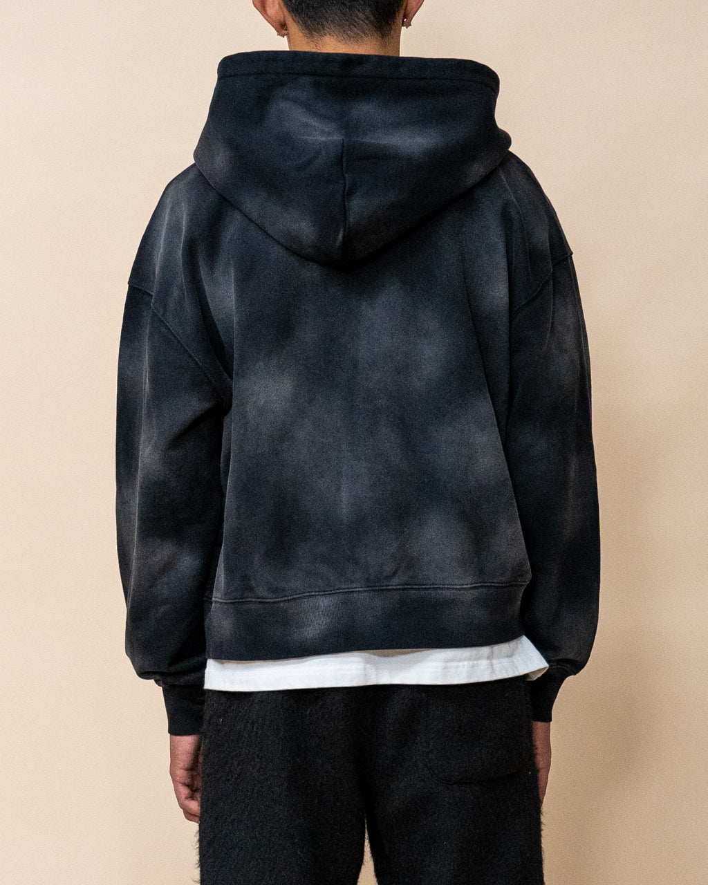 EPTM SUN FADED CROPPED ZIP UP HOODIE - BLACK