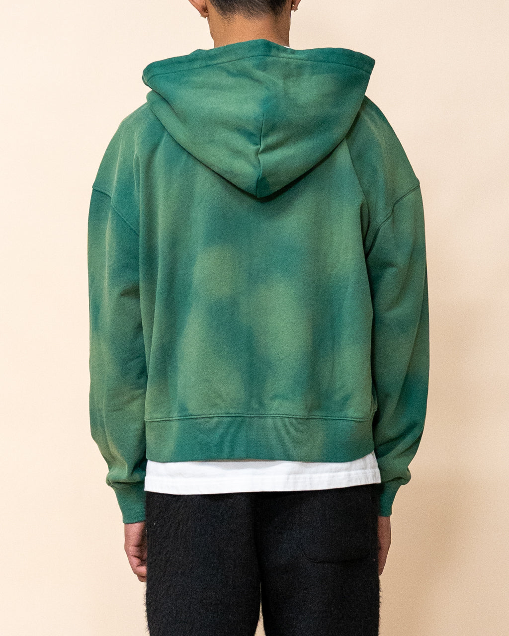 EPTM SUN FADED CROPPED ZIP UP HOODIE - HUNTER GREEN