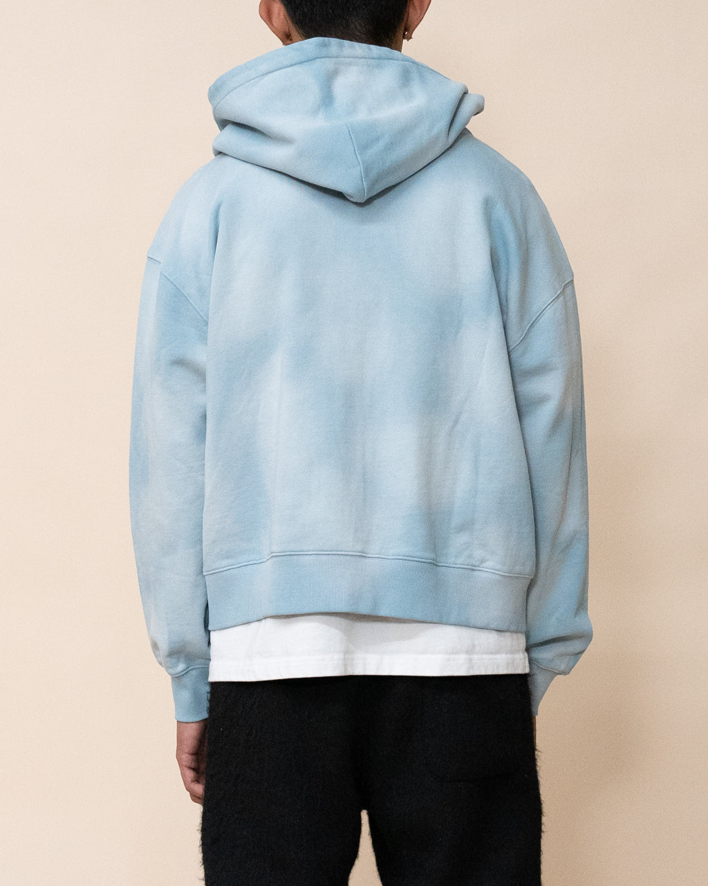 EPTM SUN FADED CROPPED ZIP UP HOODIE - SKY BLUE