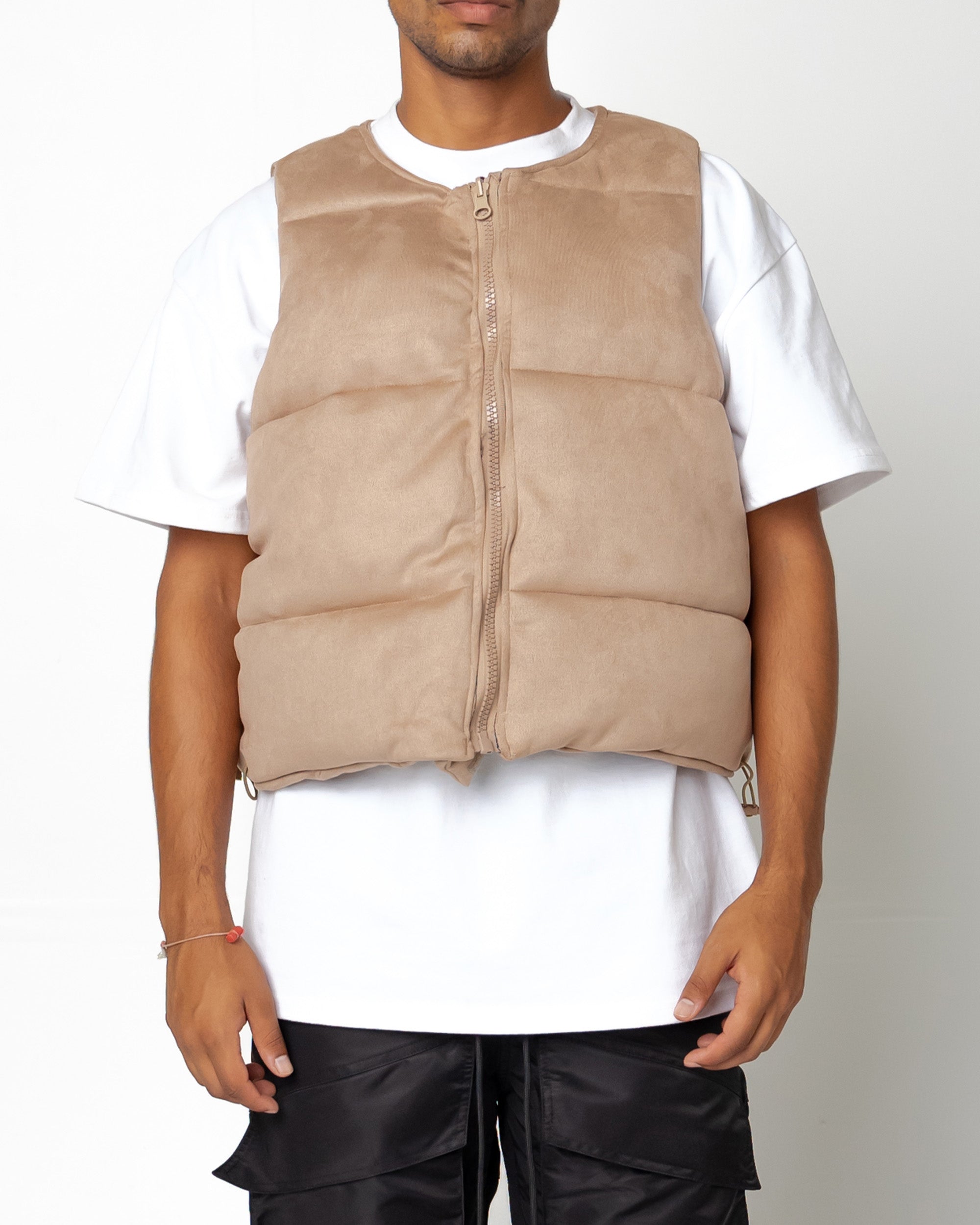 EPTM SUEDE BUBBLE VEST-TAN