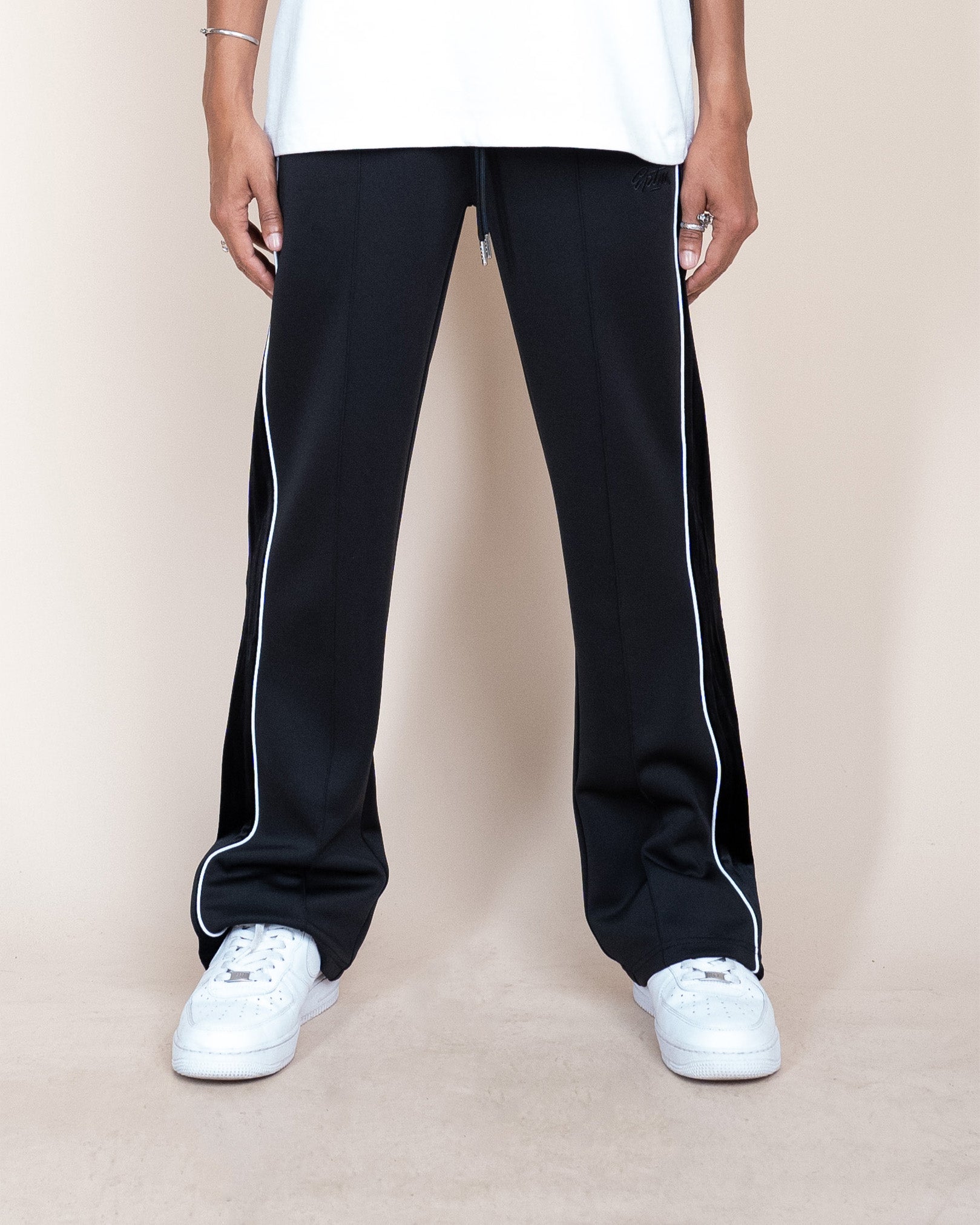 EPTM VELOUR PIPING TRACK PANTS - BLACK