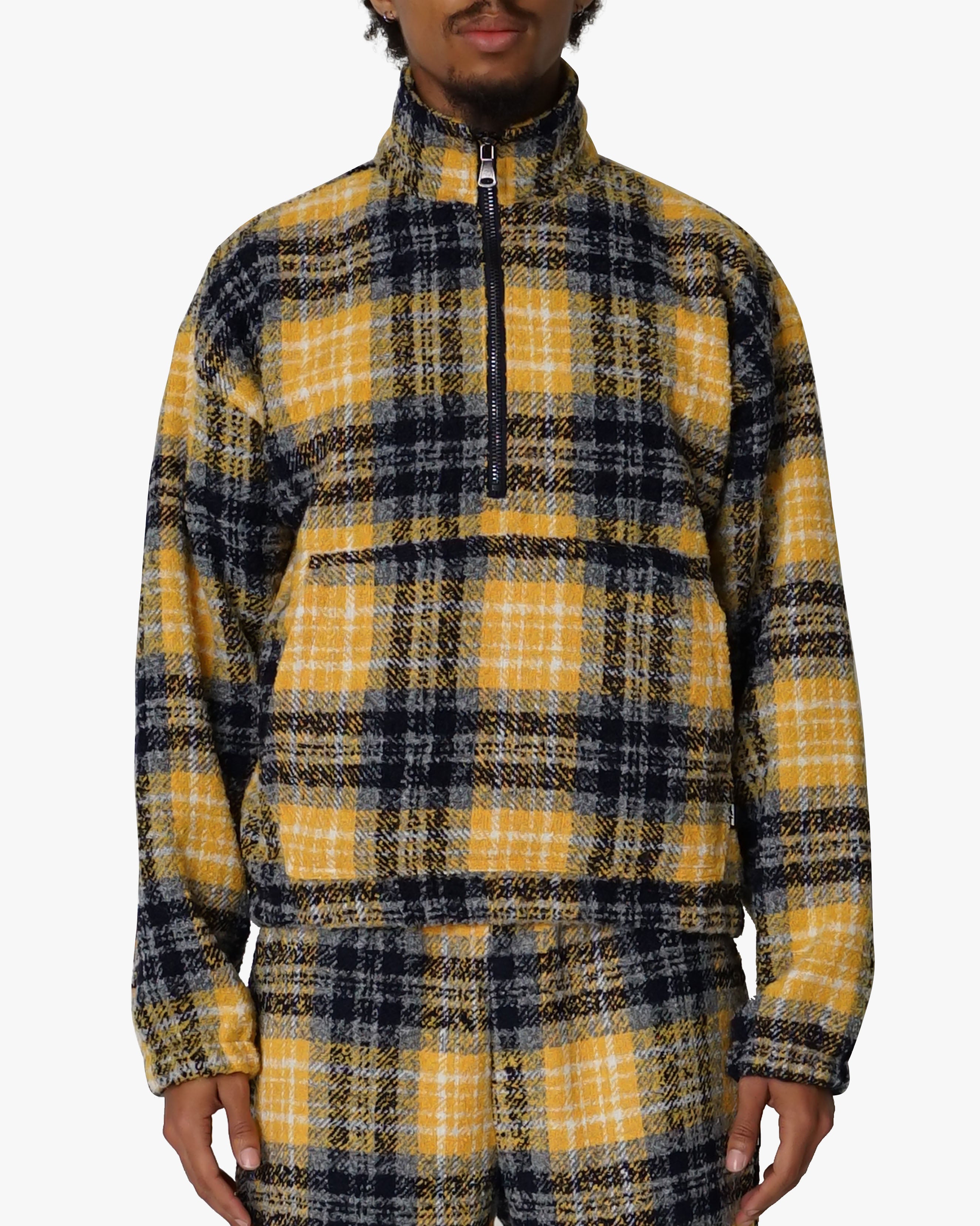 EPTM FLANNEL HALF-ZIP PULLOVER-YELLOW