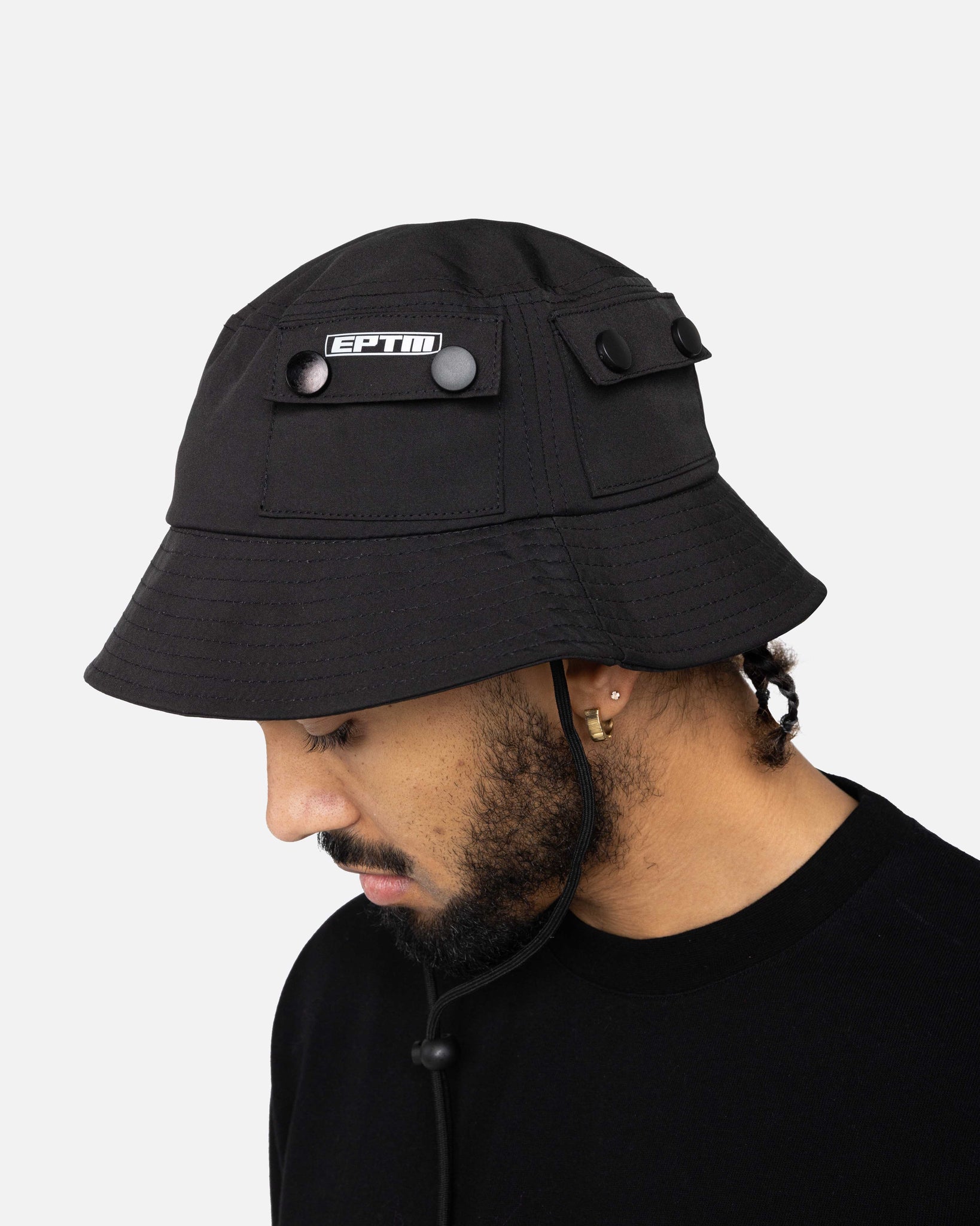 EPTM SNAP BUTTON BUCKET HATS-BLACK