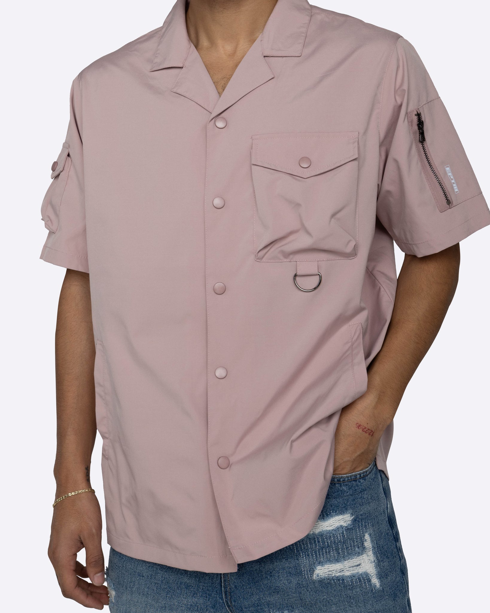 EPTM SNAP BUTTON SHIRTS-DUSTY PINK