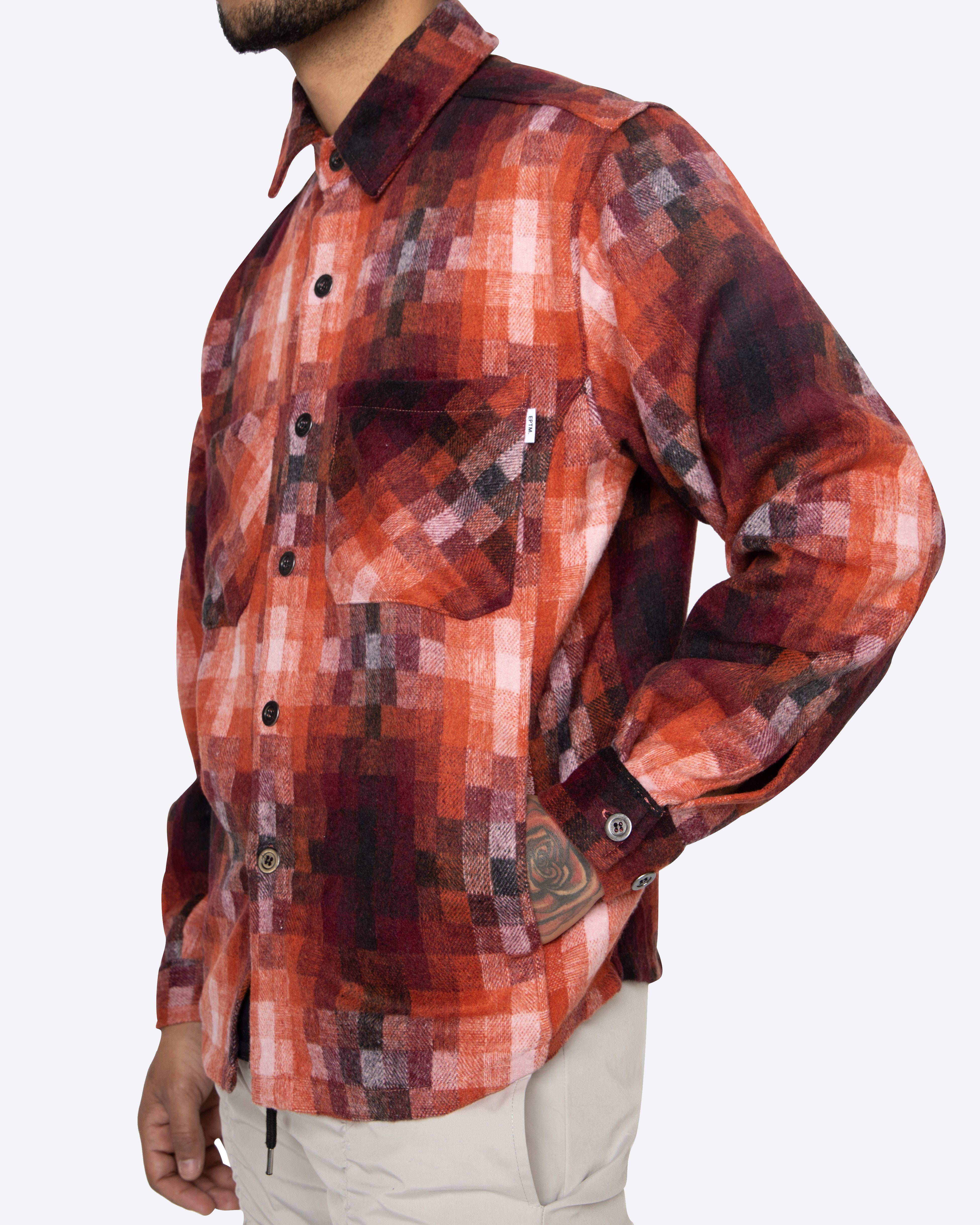 EPTM HEAVY FLANNEL SHIRT-ORANGE