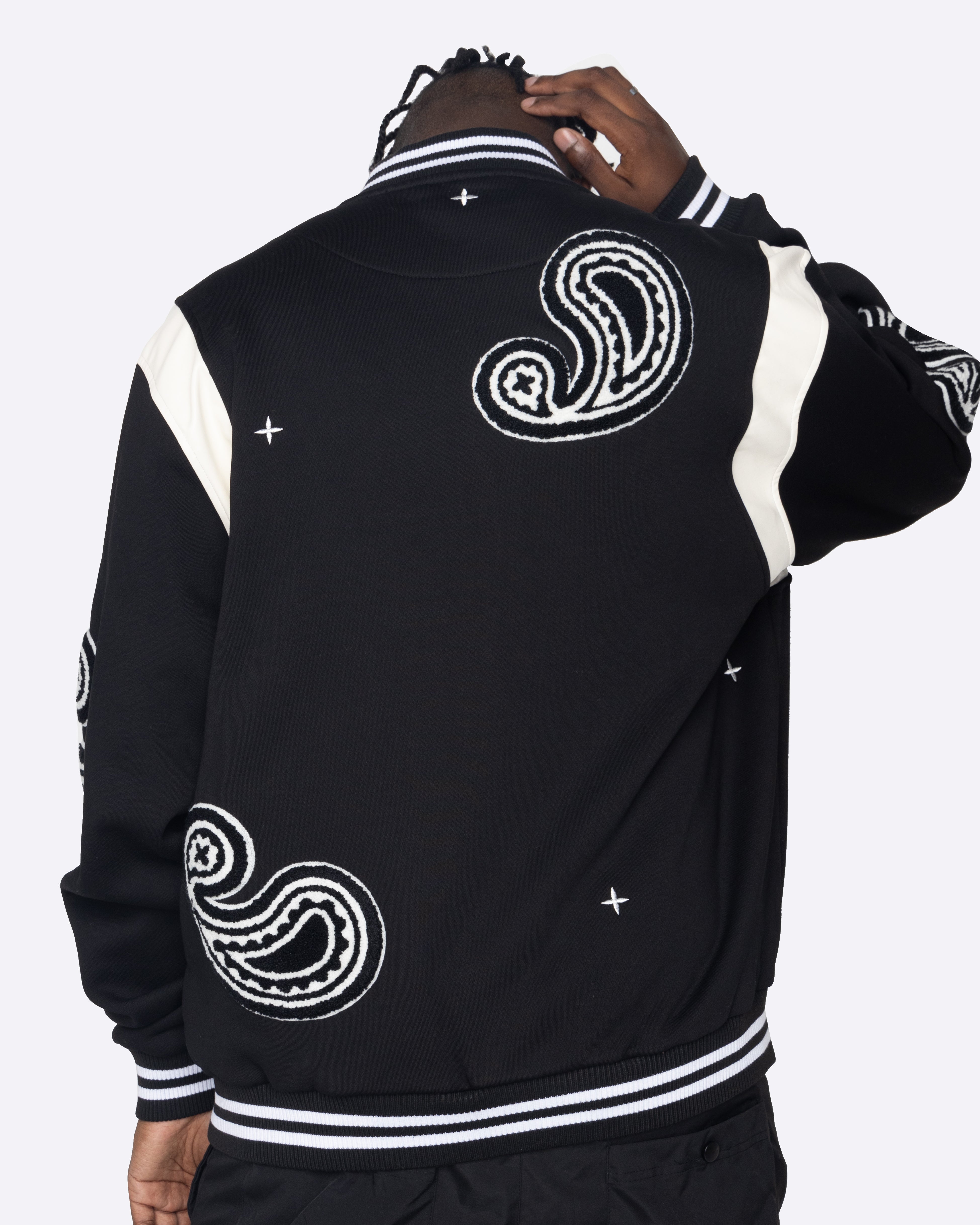 EPTM PAISLEY VARSITY JACKET-BLACK