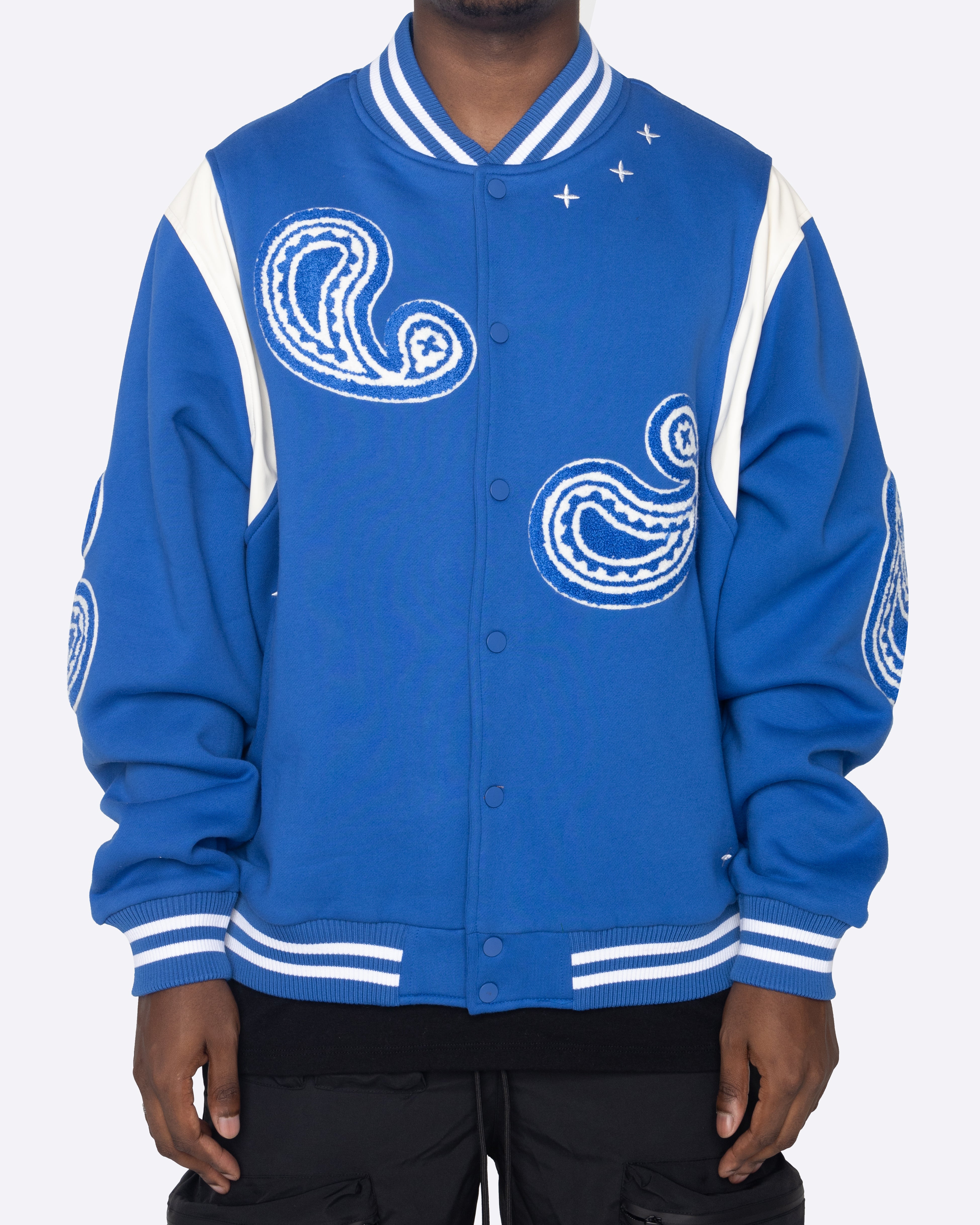 EPTM PAISLEY VARSITY JACKET-ROYAL