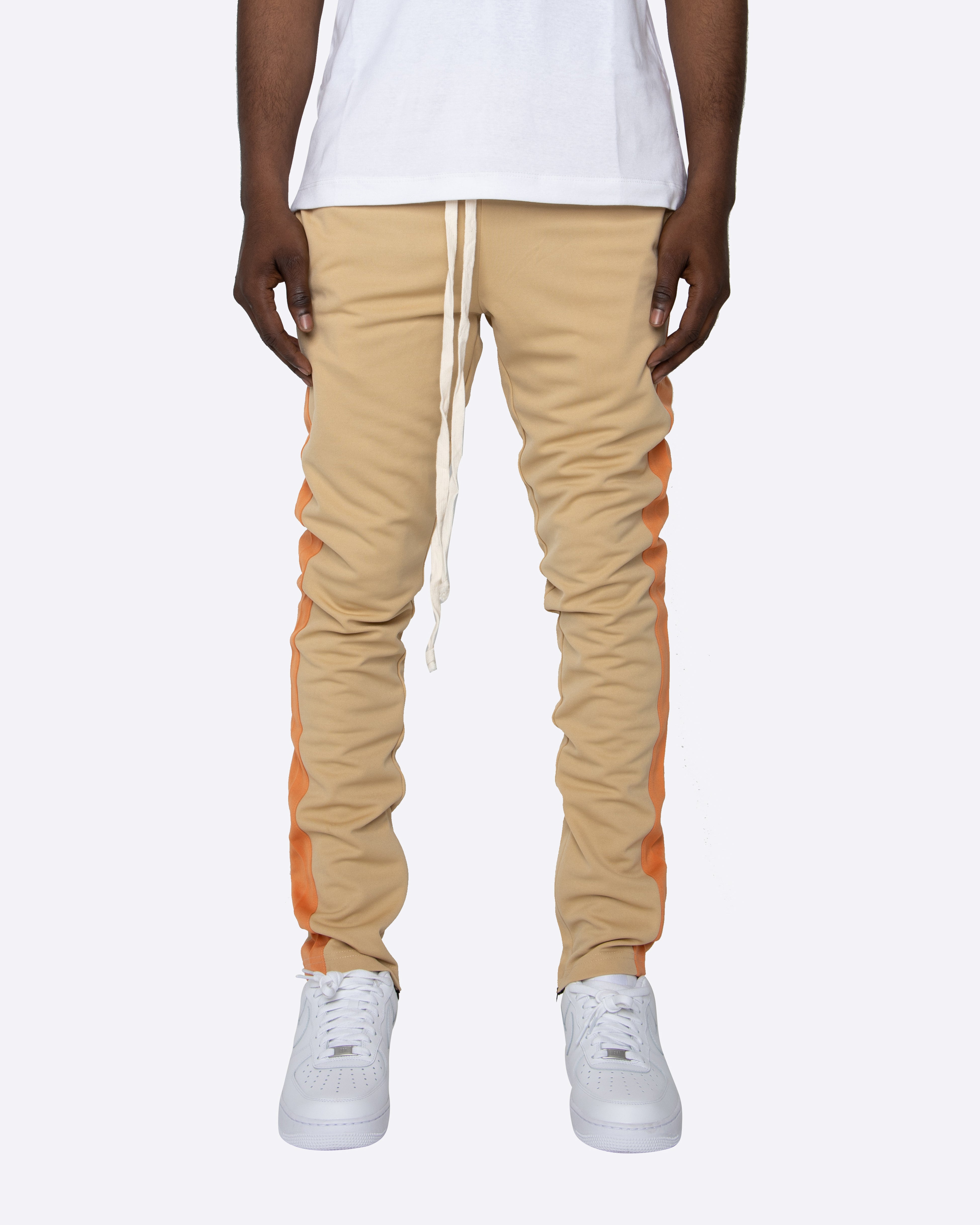 EPTM TRACK PANTS-KHAKI/R.ORANGE