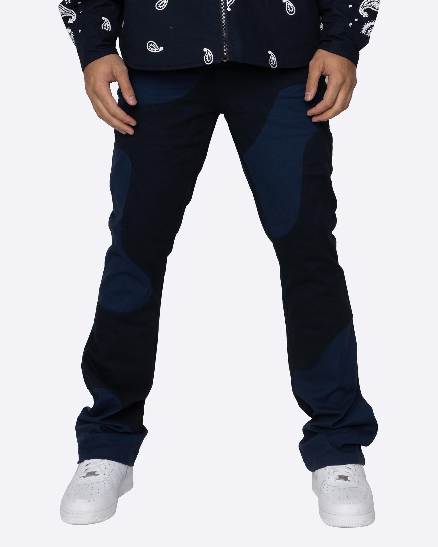DAVE EAST MARBLE PANTS-BLUE/BLUE