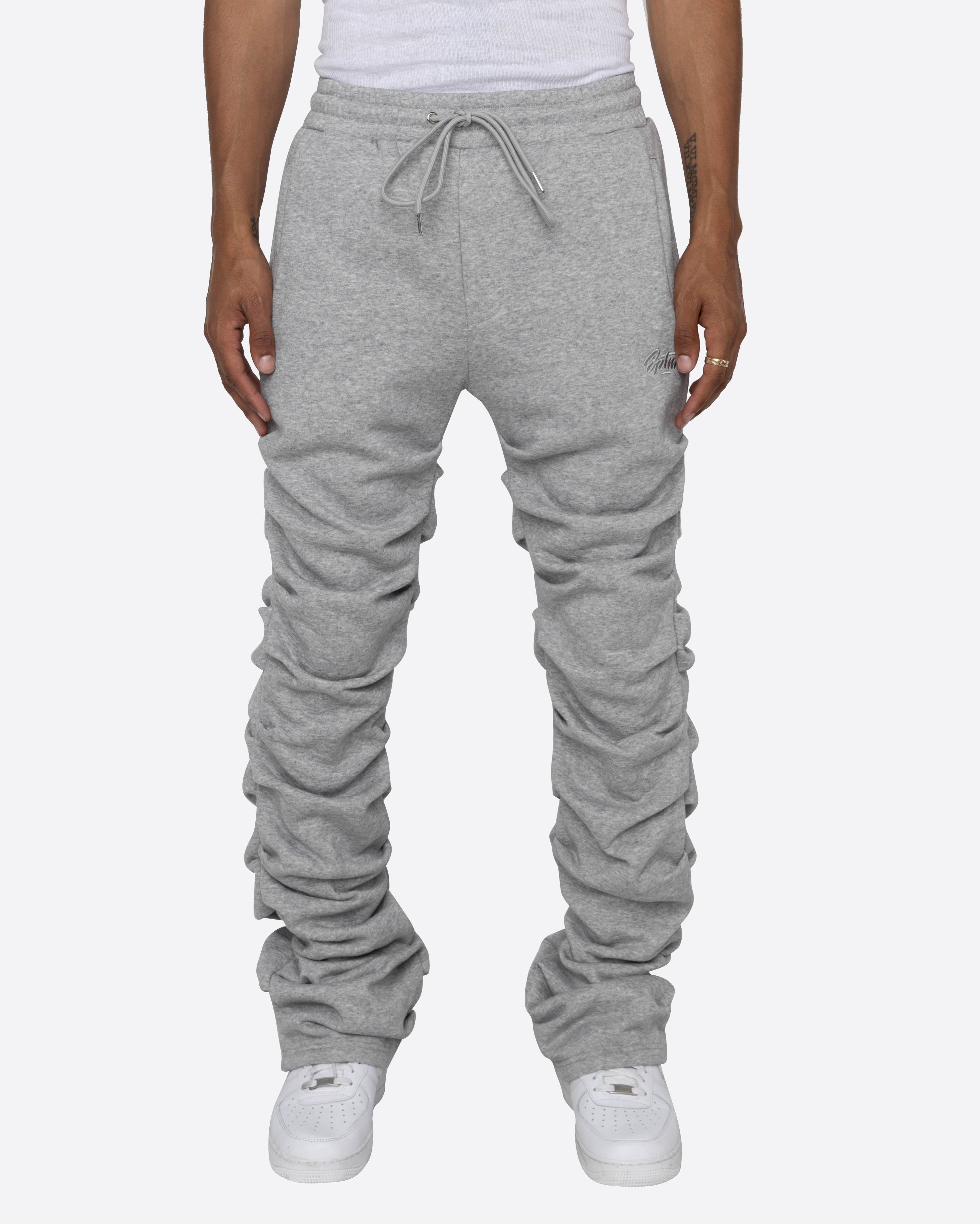 Stacked joggers clearance