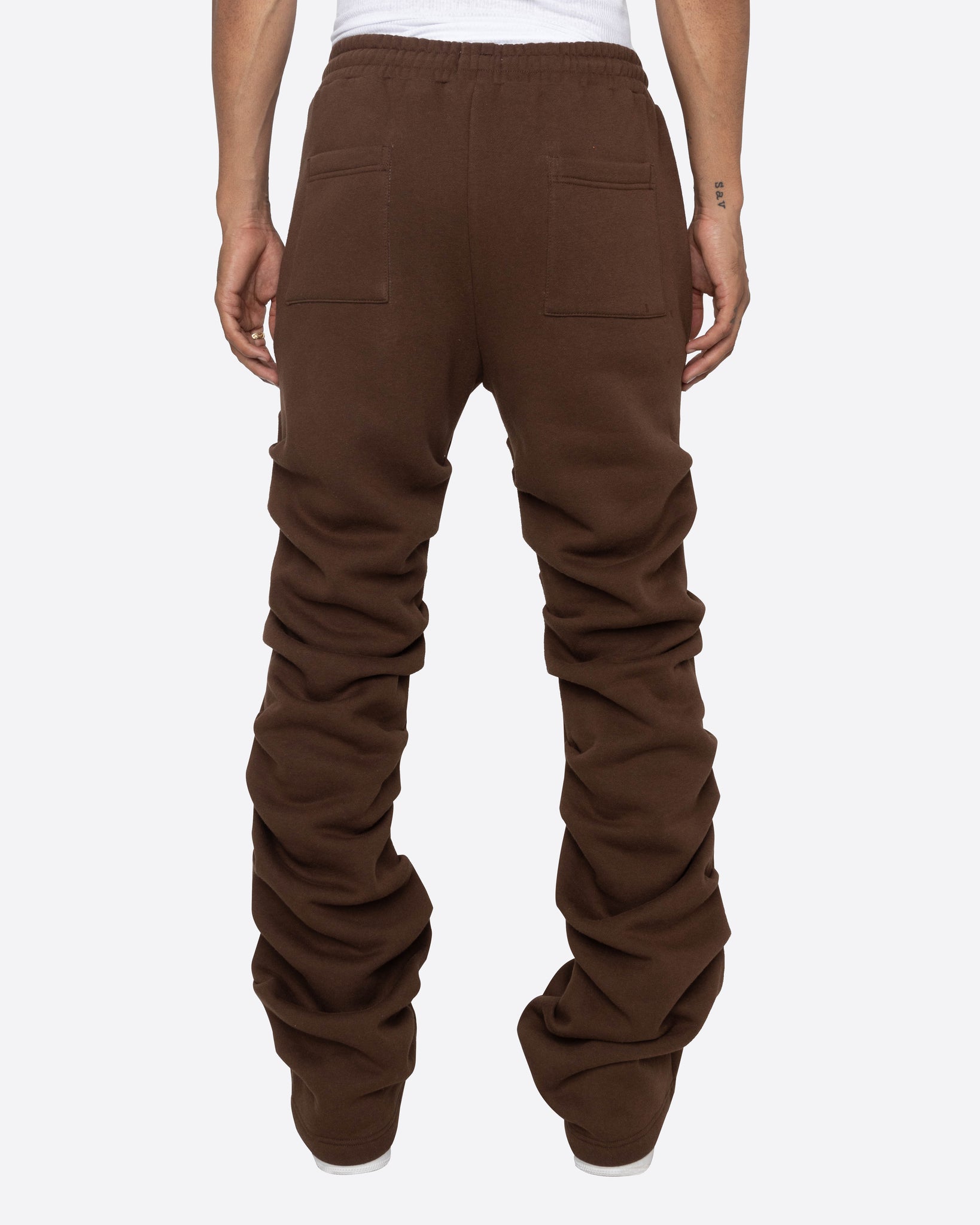 EPTM STACKED SWEATPANTS-BROWN